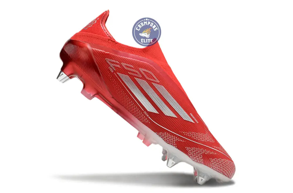 F50 Elite Laceless SG x Soccer.com - Rouge/Argent – Image 3