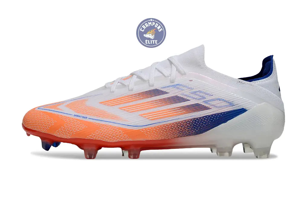 F50 Elite Lacets FG - Blanc/Orange/Bleu – Image 5