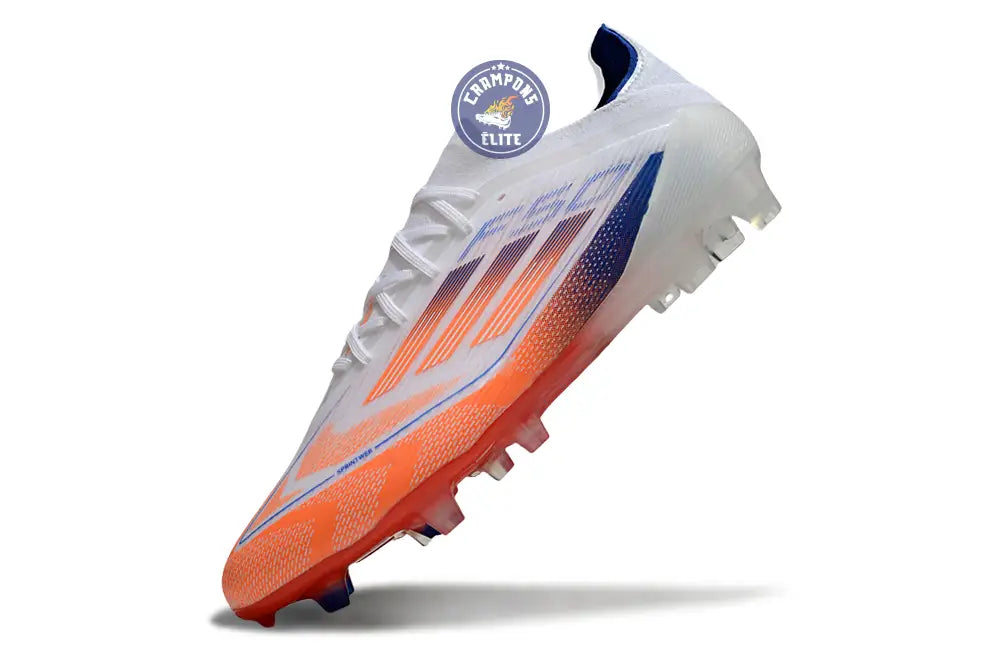F50 Elite Lacets FG - Blanc/Orange/Bleu – Image 4