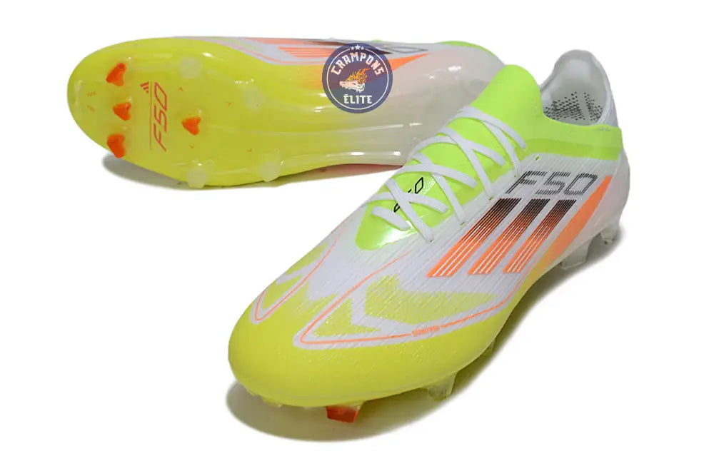 F50 Elite Lacets FG - Blanc/Vert/Jaune/Orange – Image 2