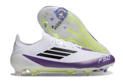 F50 Elite Lacets FG - Blanc/Violet/Jaune Fluo/Noir