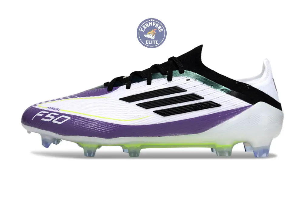 F50 Elite Lacets FG - Blanc/Violet/Noir/Jaune Fluo – Image 5