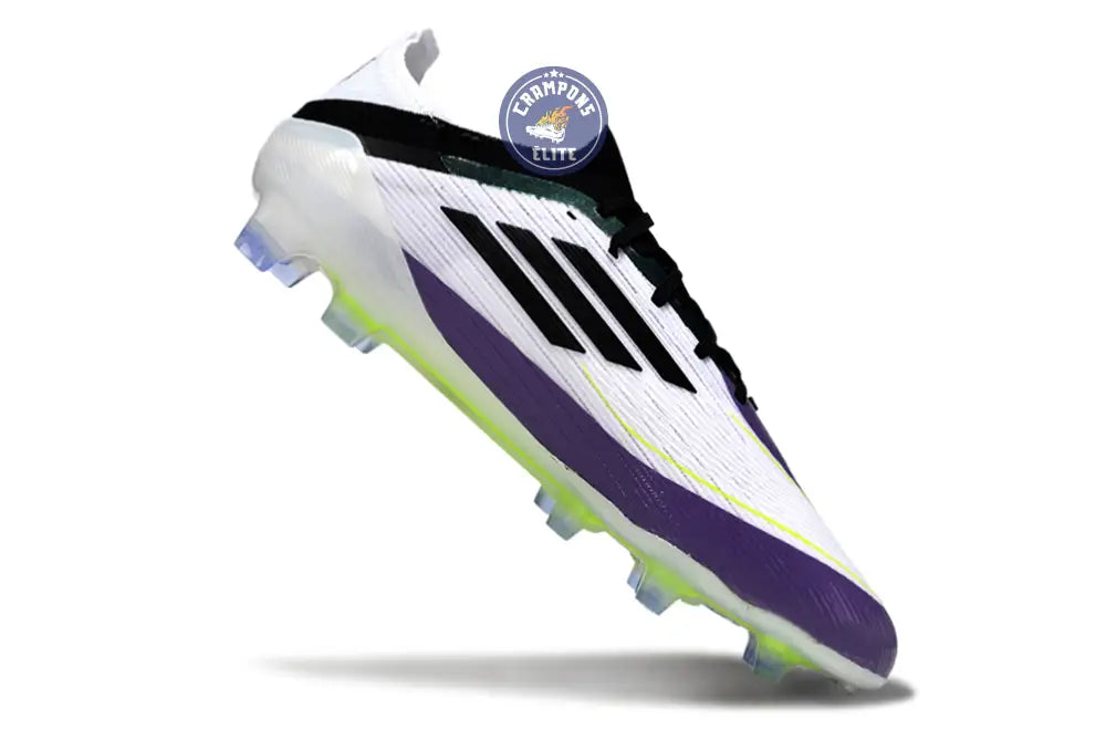 F50 Elite Lacets FG - Blanc/Violet/Noir/Jaune Fluo – Image 3
