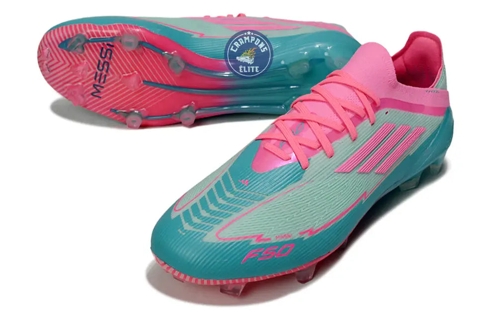 F50 Elite Lacets FG - Bleu Turquoise/Bleu/Rose – Image 2
