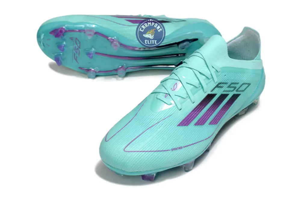 F50 Elite Lacets FG - Bleu Turquoise/Violet – Image 2