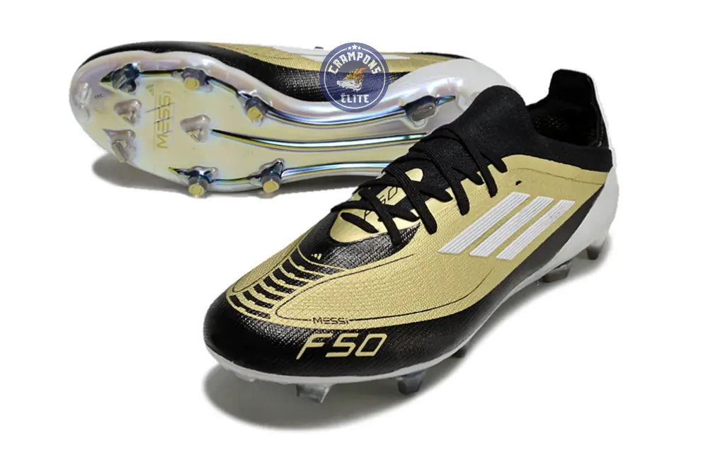 F50 Elite Lacets FG - Doré/Blanc/Noir – Image 2