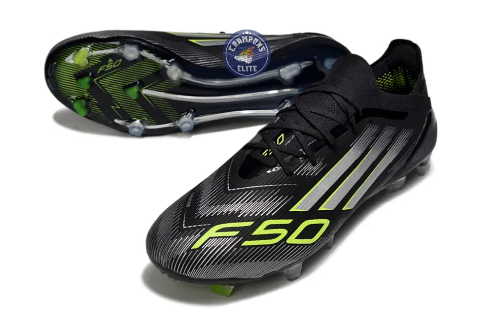 F50 Elite Lacets FG - Electric Stealth - Noir/Argenté/Jaune Fuo – Image 2