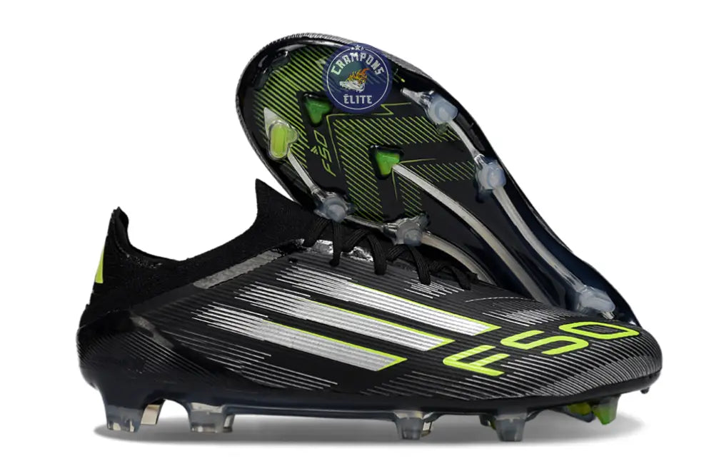 F50 Elite Lacets FG - Electric Stealth - Noir/Argenté/Jaune Fuo
