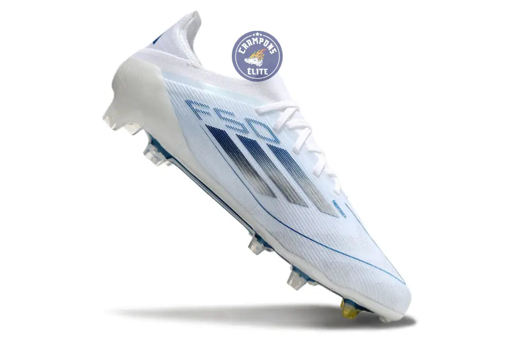 F50 Elite Lacets FG Polar Victory - Blanc/Argenté/Bleu – Image 3
