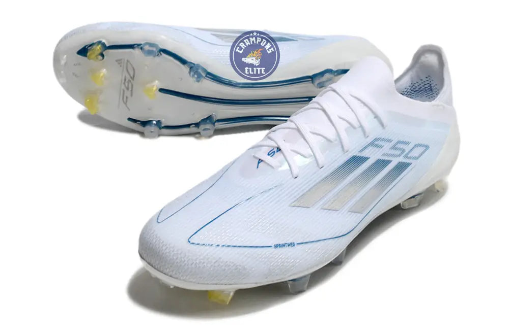 F50 Elite Lacets FG Polar Victory - Blanc/Argenté/Bleu – Image 2