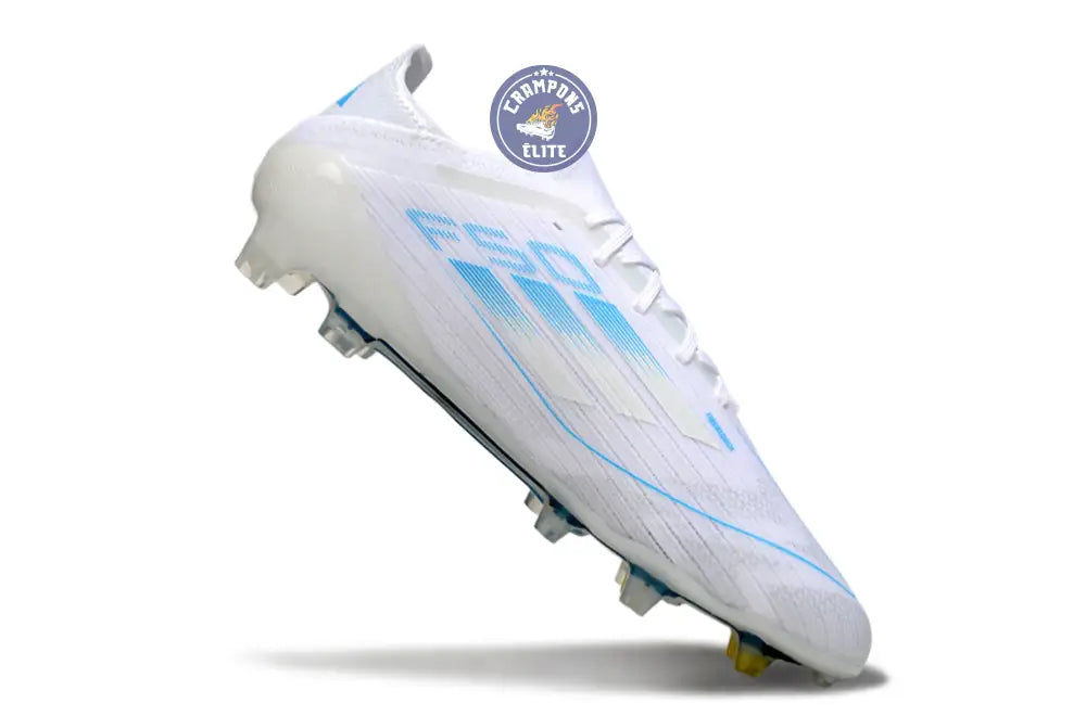 F50 Elite Lacets FG Polar Victory - Blanc/Argenté/Bleu – Image 3