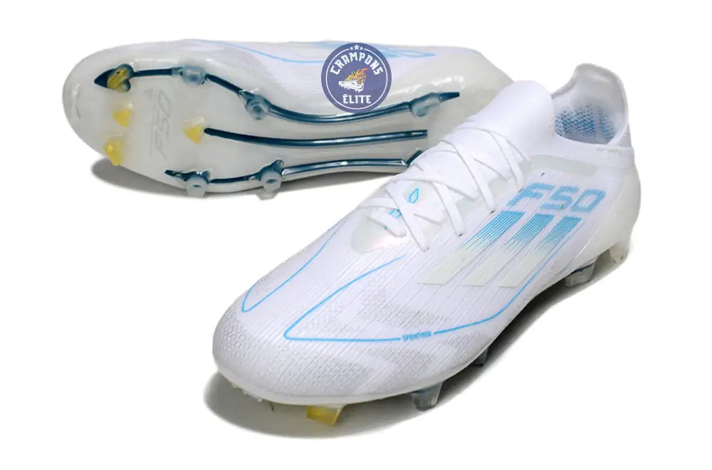 F50 Elite Lacets FG Polar Victory - Blanc/Argenté/Bleu – Image 2