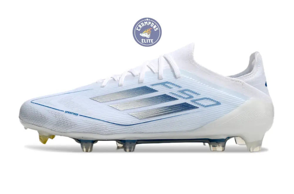 F50 Elite Lacets FG Polar Victory - Blanc/Argenté/Bleu – Image 5