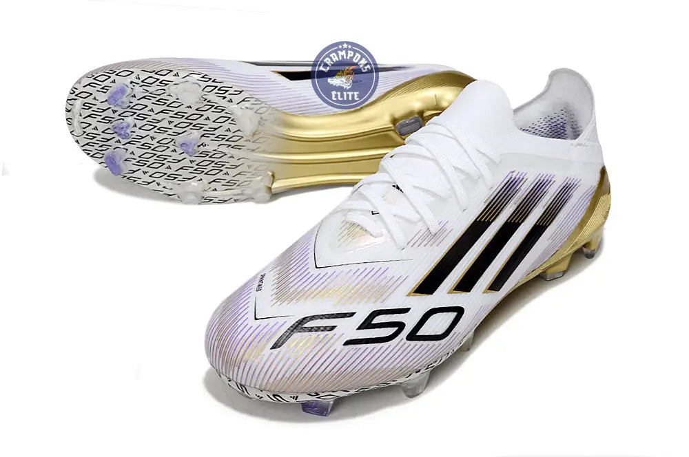 F50 Elite Lacets FG Road to Glory - Blanc/Noir/Doré – Image 2