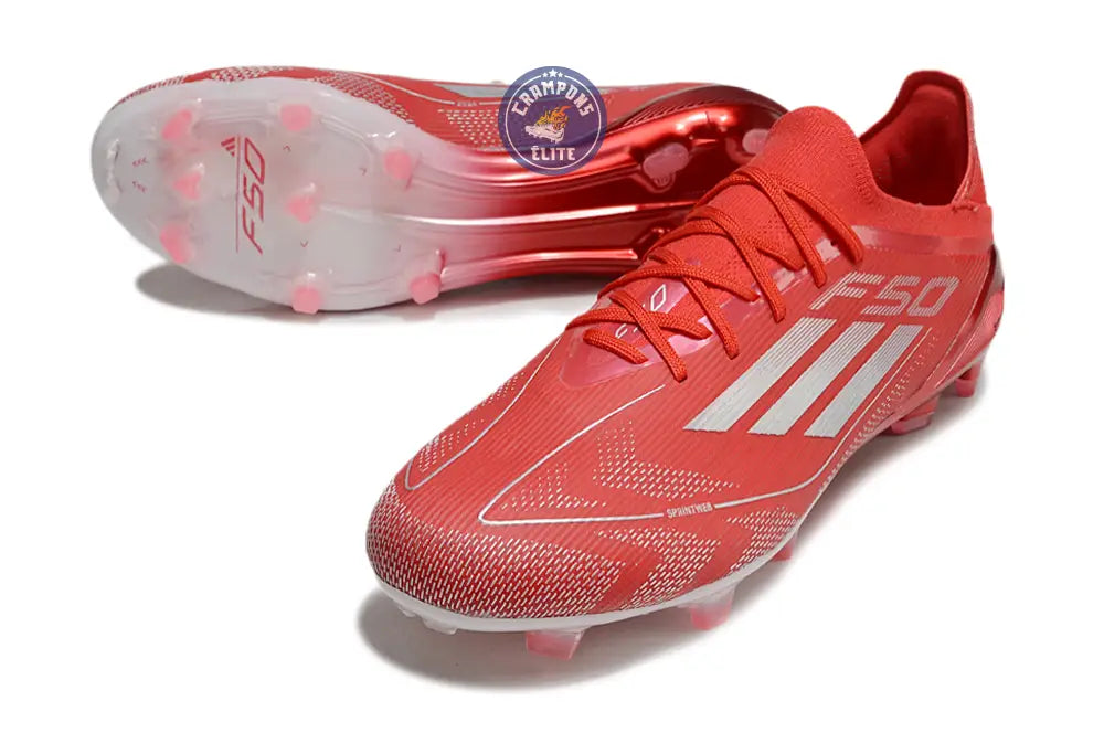 F50 Elite Lacets FG - Rouge/Blanc – Image 2