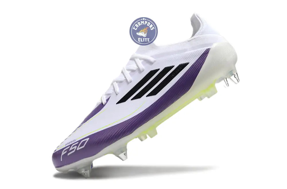 F50 Elite SG Soft Ground - Blanc/Noir/Violet – Image 4