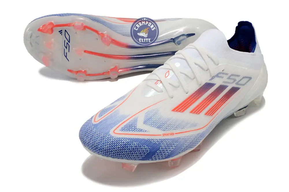 F50 Elitee Lacets FG - Blanc/Orange/Bleu – Image 2