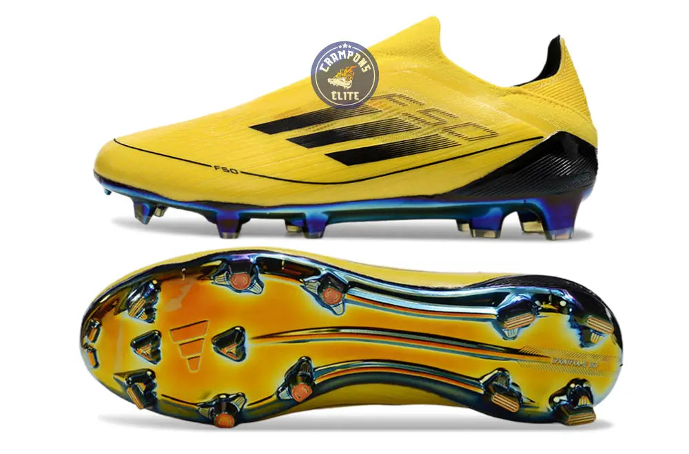 F50 Laceless FG Champions League - Jaune/Noir – Image 2