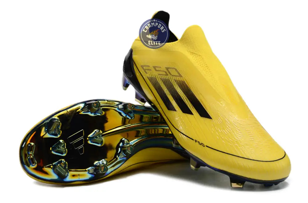 F50 Laceless FG Champions League - Jaune/Noir – Image 4