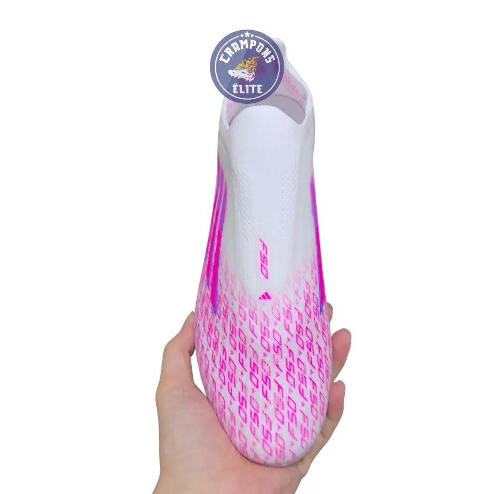 F50 Laceless SPARKFUSION ELITE FG/AG TRINITY - BLANC/ROSE – Image 4