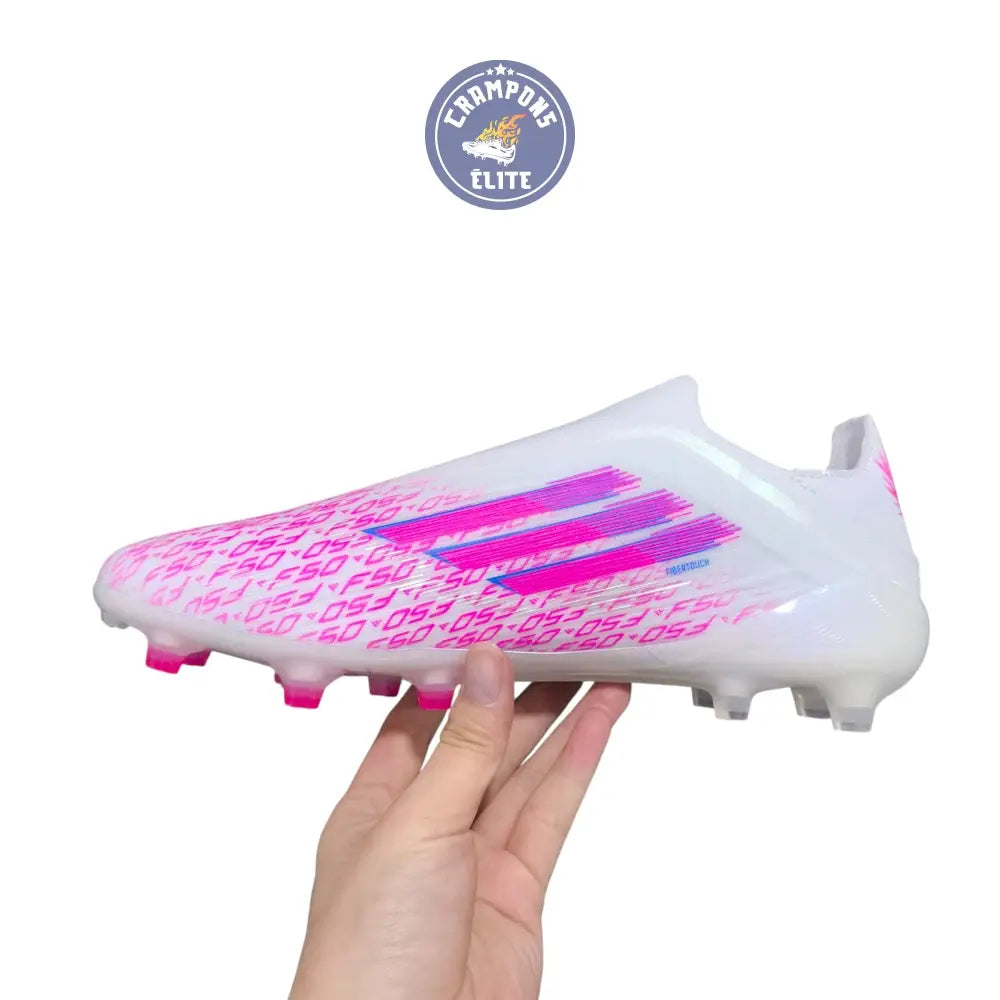 F50 Laceless SPARKFUSION ELITE FG/AG TRINITY - BLANC/ROSE – Image 2