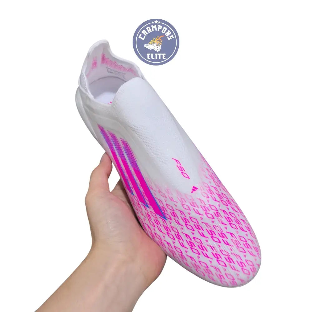 F50 Laceless SPARKFUSION ELITE FG/AG TRINITY - BLANC/ROSE – Image 3