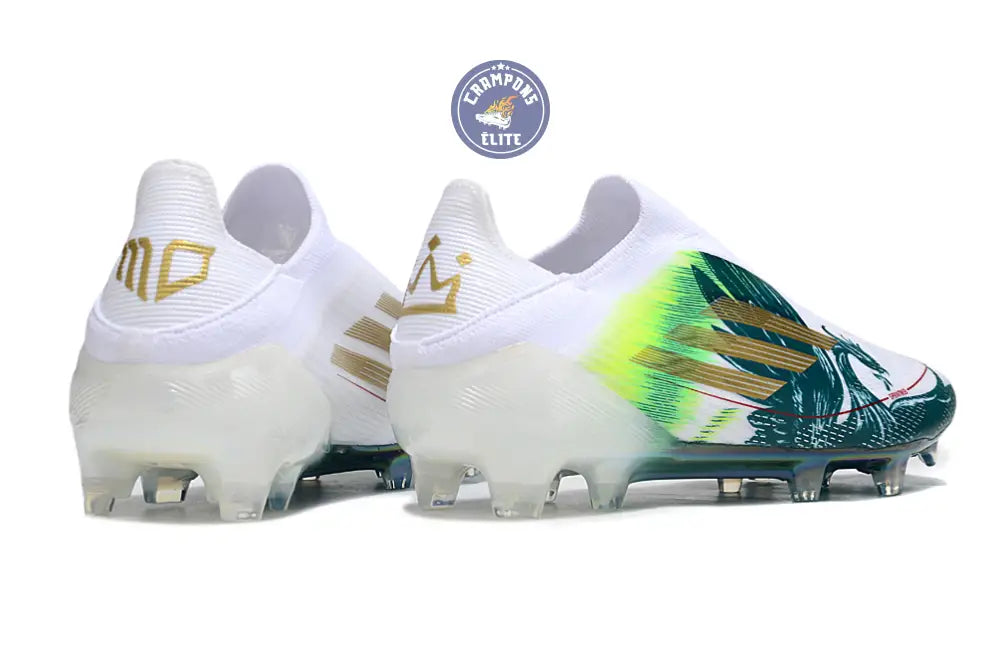 F50 Laceless Spécial Mohamed Salah FG - Blanc/Vert/Doré – Image 6