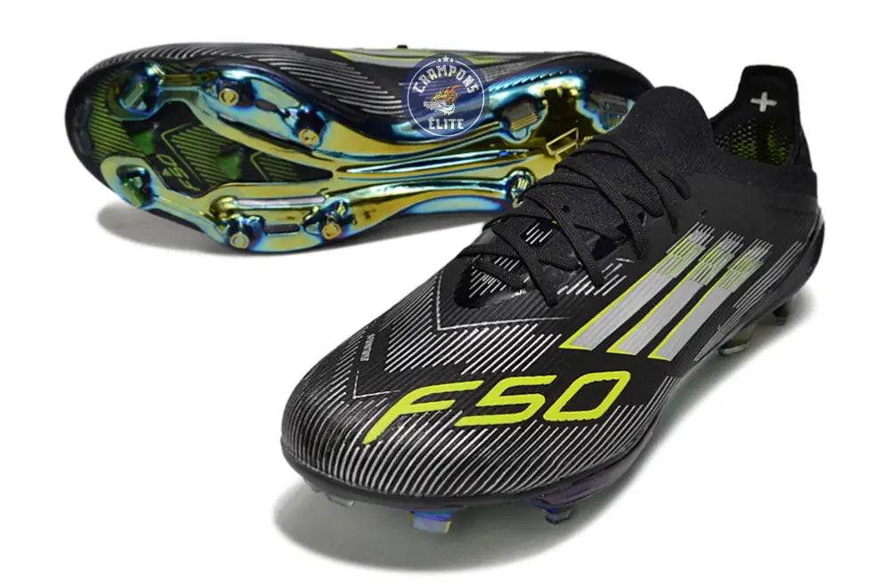 F50+ Lacets FG - Electric Stealth - Noir/Jaune Fluo/Blanc – Image 2