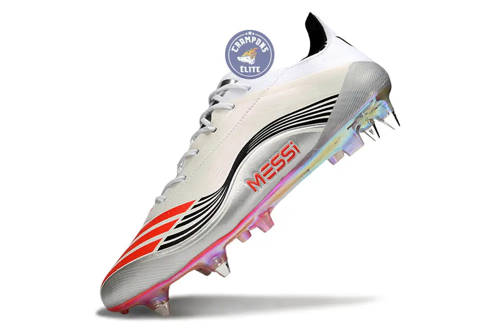 F50 Languette SG Messi Prestig10 - Blanc/Lucid Red/Argenté – Image 4
