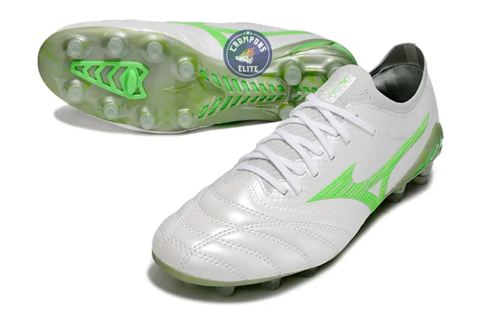 Morelia Neo 4 Beta Elite FG/AG Frontier - Blanc/Vert Néon/Cool Gray – Image 2