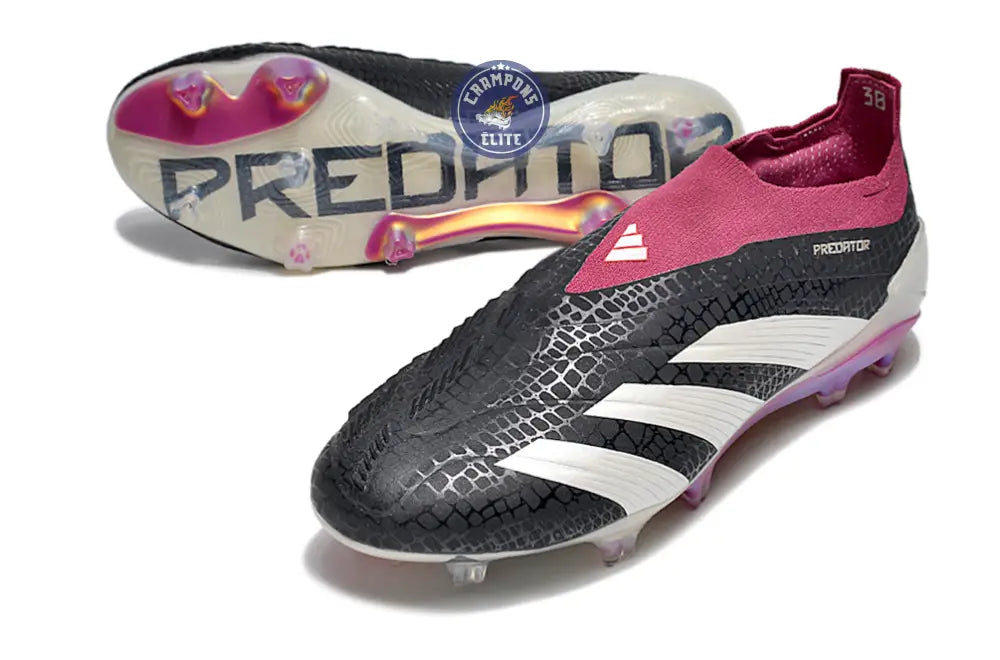 Predator 24 Elite Laceless FG Predstrike - Noir/Blanc/Legacy Burgundy – Image 3