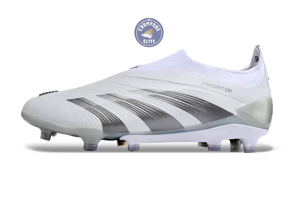 Predator 24 Elite Laceless FG Predstrike - Pearlized - Blanc/Argent – Image 5