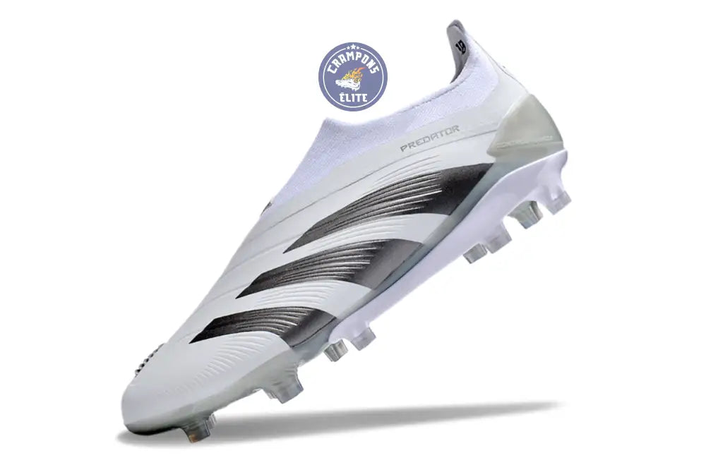 Predator 24 Elite Laceless FG Predstrike - Pearlized - Blanc/Argent – Image 4