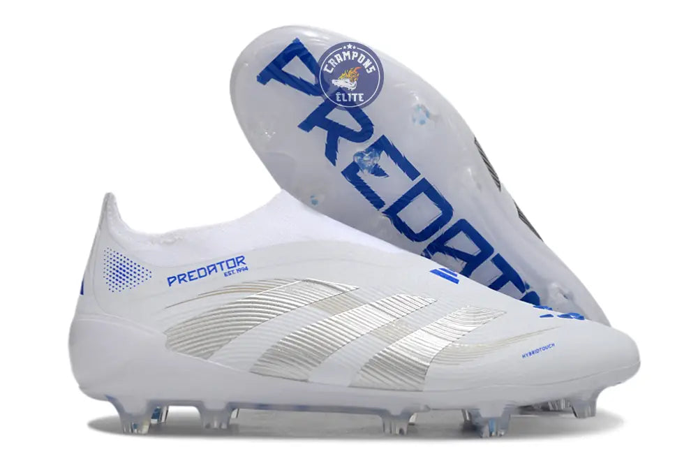 Predator 25 Elite Laceless FG Polar Victory - Blanc/Argenté/Bleu