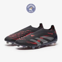 Alternative view of Predator 25 Elite Laceless FG Stealth Victory - Noir/Gris/Lucid Red
