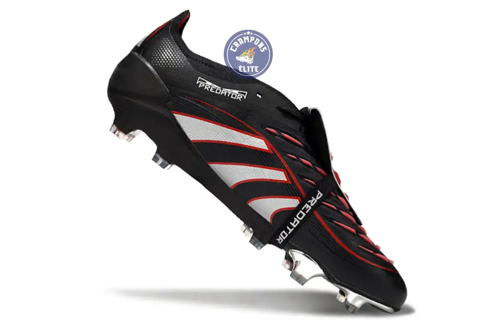 PREDATOR ELITE FOLD-OVER TONGUE FG OBSIDIAN STRIKE - Noir/Argent/Rouge – Image 4