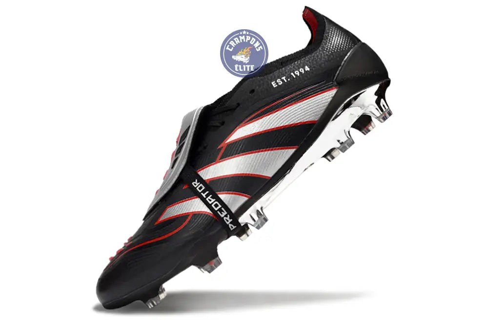 PREDATOR ELITE FOLD-OVER TONGUE FG OBSIDIAN STRIKE - Noir/Argent/Rouge – Image 6