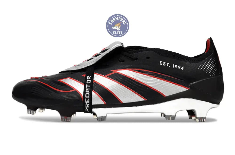 PREDATOR ELITE FOLD-OVER TONGUE FG OBSIDIAN STRIKE - Noir/Argent/Rouge – Image 3