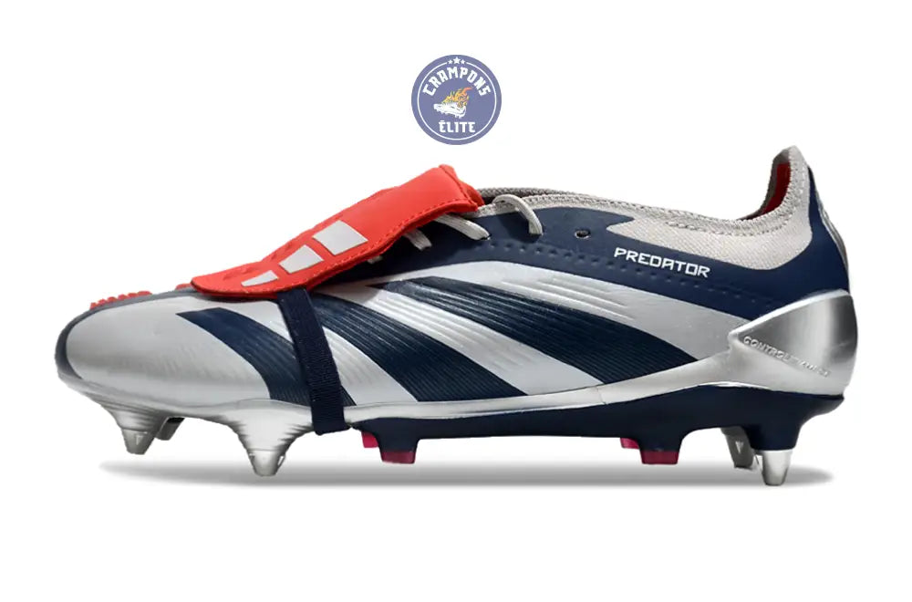 Predator Elite Fold-over Tongue SG Roteiro - Argenté/Bleu marine/Rouge – Image 5