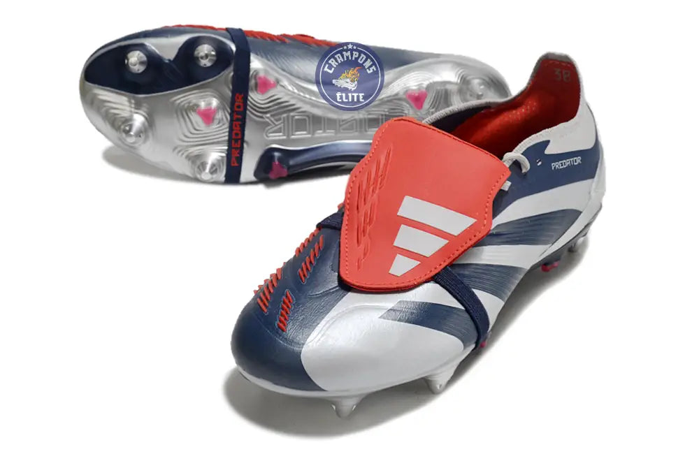 Predator Elite Fold-over Tongue SG Roteiro - Argenté/Bleu marine/Rouge – Image 2