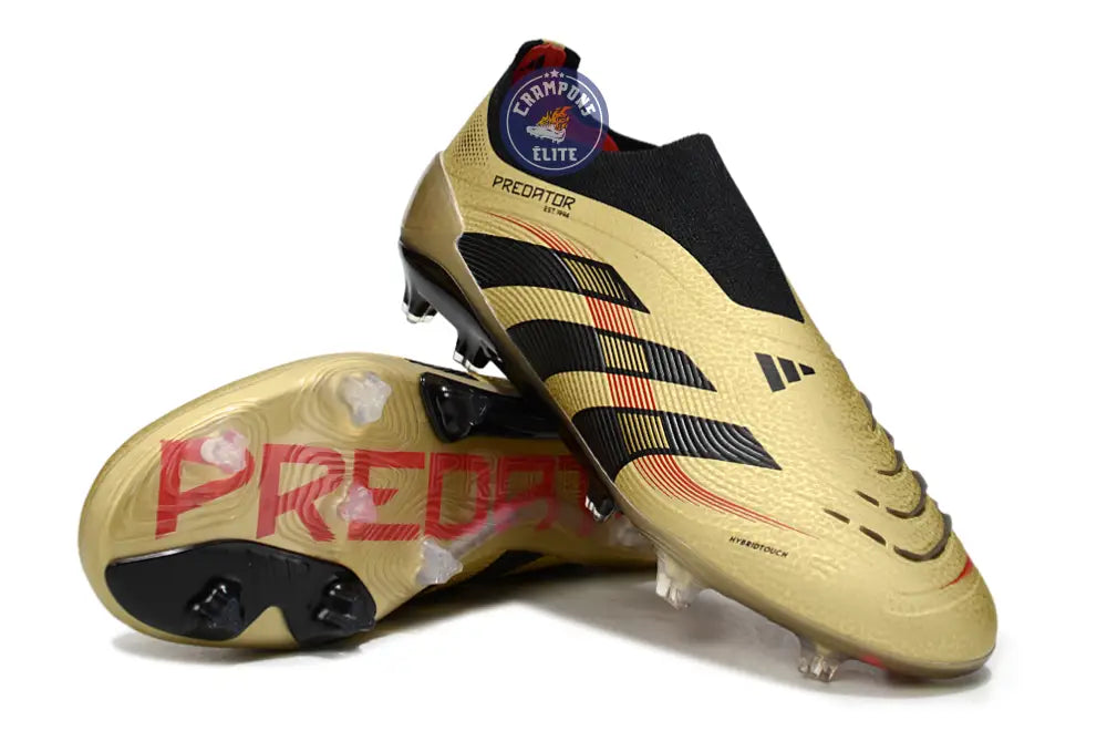 Predator Elite Laceless FG - Or/Noir/Rouge – Image 4