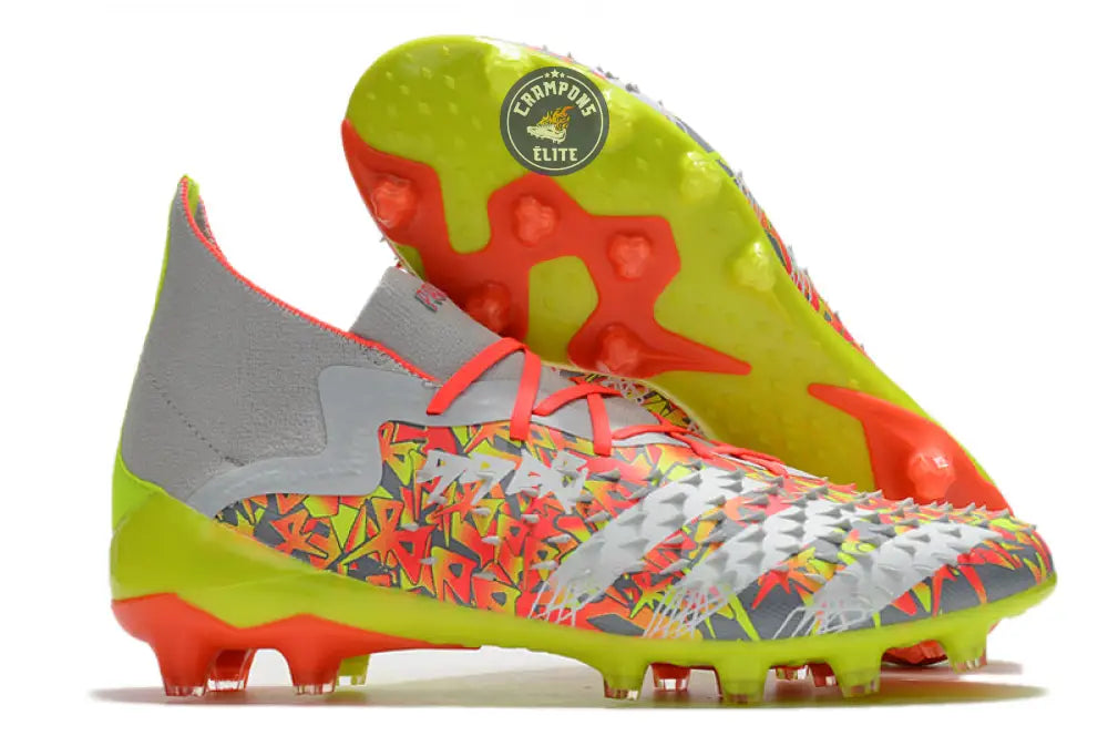 Predator Freak Lacets FG Numbers Up - Gris/Blanc/Jaune