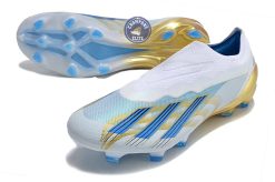 Alternative view of X Crazyfast Elite Laceless FG x Messi 'Las Estrellas' - Blanc/Bleu/Or
