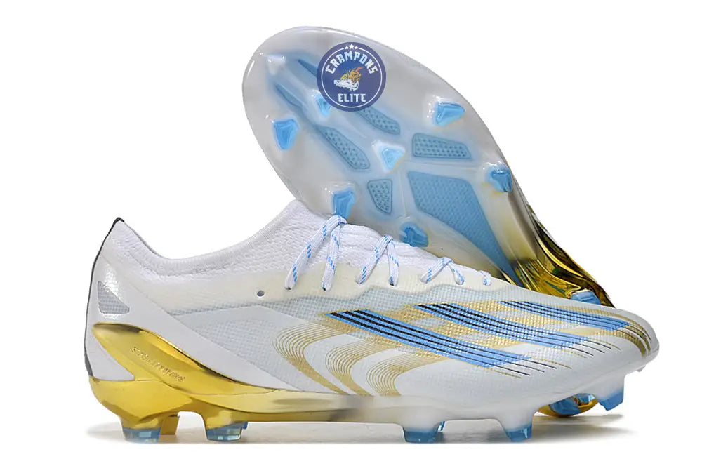 X Crazyfast Messi .1 FG Las Estrellas - Blanc/Bleu/Doré ÉDITION LIMITÉ