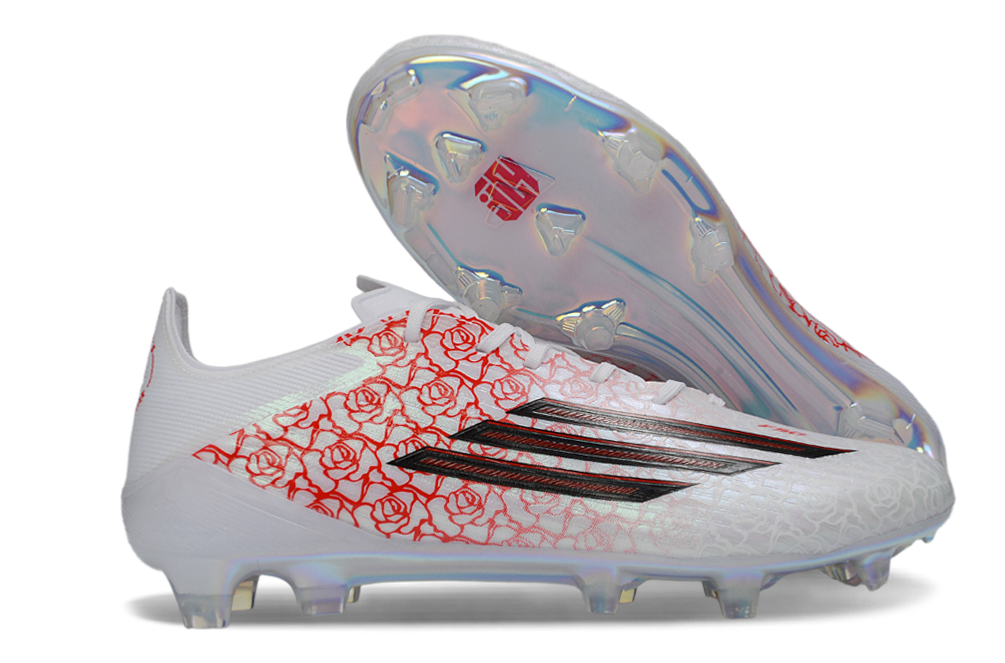 F50 Elite Low FG - Roses blanches/écarlates/semelle irisée – Image 8