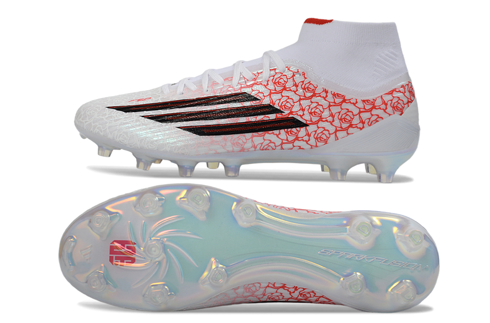 F50 Elite High FG - Roses blanches/écarlates/semelle irisée – Image 8