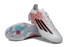 F50 Elite Low FG - Roses blanches/écarlates/semelle irisée