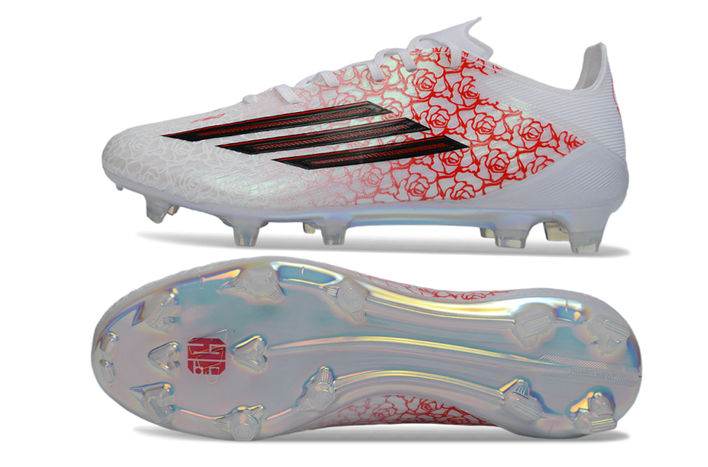 F50 Elite Low FG - Roses blanches/écarlates/semelle irisée – Image 4